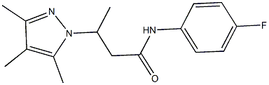 N-(4-fluorophenyl)-3-(3,4,5-trimethyl-1H-pyrazol-1-yl)butanamide Structure