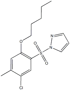4-chloro-5-methyl-2-(1H-pyrazol-1-ylsulfonyl)phenyl pentyl ether|