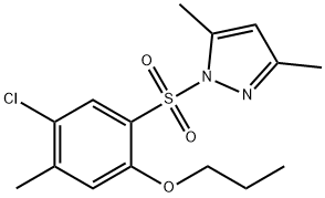 4-chloro-2-[(3,5-dimethyl-1H-pyrazol-1-yl)sulfonyl]-5-methylphenyl propyl ether|