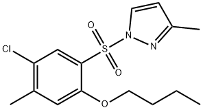 butyl 4-chloro-5-methyl-2-[(3-methyl-1H-pyrazol-1-yl)sulfonyl]phenyl ether Structure