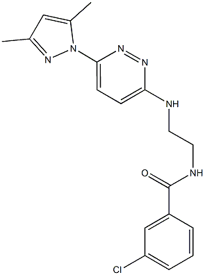 3-chloro-N-(2-{[6-(3,5-dimethyl-1H-pyrazol-1-yl)-3-pyridazinyl]amino}ethyl)benzamide,957505-12-3,结构式