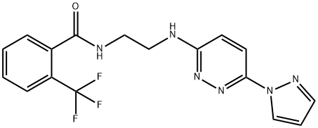 N-(2-{[6-(1H-pyrazol-1-yl)-3-pyridazinyl]amino}ethyl)-2-(trifluoromethyl)benzamide|