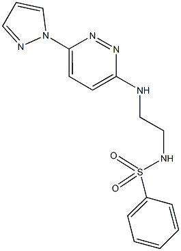 N-(2-{[6-(1H-pyrazol-1-yl)-3-pyridazinyl]amino}ethyl)benzenesulfonamide Struktur