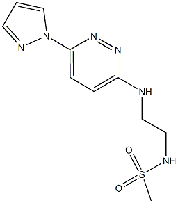 N-(2-{[6-(1H-pyrazol-1-yl)-3-pyridazinyl]amino}ethyl)methanesulfonamide Struktur