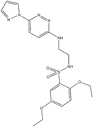 2,5-diethoxy-N-(2-{[6-(1H-pyrazol-1-yl)-3-pyridazinyl]amino}ethyl)benzenesulfonamide,957505-28-1,结构式