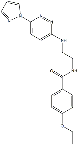 4-ethoxy-N-(2-{[6-(1H-pyrazol-1-yl)-3-pyridazinyl]amino}ethyl)benzamide Struktur