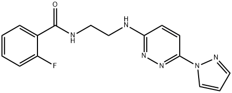 2-fluoro-N-(2-{[6-(1H-pyrazol-1-yl)-3-pyridazinyl]amino}ethyl)benzamide,957505-39-4,结构式