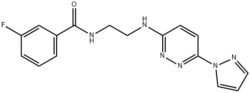 3-fluoro-N-(2-{[6-(1H-pyrazol-1-yl)-3-pyridazinyl]amino}ethyl)benzamide,957505-40-7,结构式