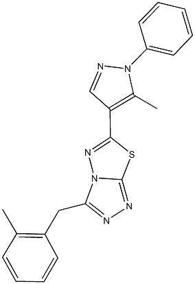 3-(2-methylbenzyl)-6-(5-methyl-1-phenyl-1H-pyrazol-4-yl)[1,2,4]triazolo[3,4-b][1,3,4]thiadiazole Struktur