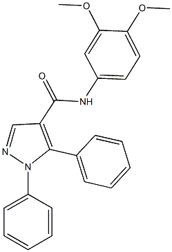 N-(3,4-dimethoxyphenyl)-1,5-diphenyl-1H-pyrazole-4-carboxamide,957505-55-4,结构式
