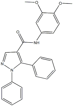 N-(3,4-dimethoxyphenyl)-1,5-diphenyl-1H-pyrazole-4-carboxamide Struktur