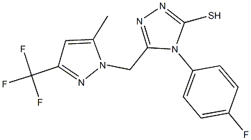 4-(4-fluorophenyl)-5-{[5-methyl-3-(trifluoromethyl)-1H-pyrazol-1-yl]methyl}-4H-1,2,4-triazol-3-yl hydrosulfide Structure