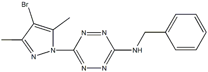 N-benzyl-N-[6-(4-bromo-3,5-dimethyl-1H-pyrazol-1-yl)-1,2,4,5-tetraazin-3-yl]amine Structure
