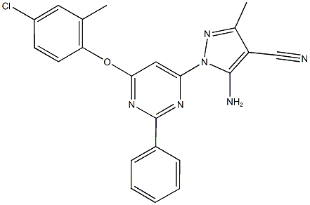 5-amino-1-[6-(4-chloro-2-methylphenoxy)-2-phenylpyrimidin-4-yl]-3-methyl-1H-pyrazole-4-carbonitrile|