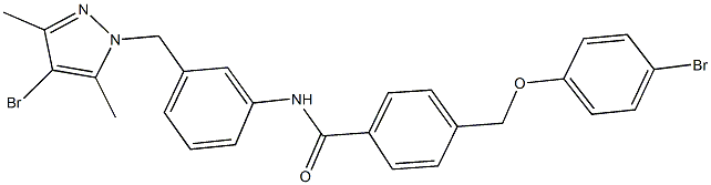 N-{3-[(4-bromo-3,5-dimethyl-1H-pyrazol-1-yl)methyl]phenyl}-4-[(4-bromophenoxy)methyl]benzamide Struktur