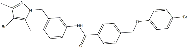 N-{3-[(4-bromo-3,5-dimethyl-1H-pyrazol-1-yl)methyl]phenyl}-4-[(4-bromophenoxy)methyl]benzamide Structure