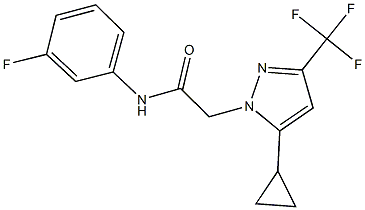 2-[5-cyclopropyl-3-(trifluoromethyl)-1H-pyrazol-1-yl]-N-(3-fluorophenyl)acetamide,957505-74-7,结构式