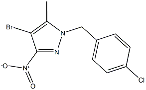 4-bromo-1-(4-chlorobenzyl)-3-nitro-5-methyl-1H-pyrazole Struktur