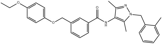 N-[3,5-dimethyl-1-(2-methylbenzyl)-1H-pyrazol-4-yl]-3-[(4-ethoxyphenoxy)methyl]benzamide|