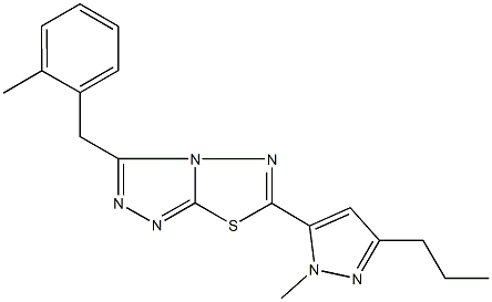 957506-98-8 3-(2-methylbenzyl)-6-(1-methyl-3-propyl-1H-pyrazol-5-yl)[1,2,4]triazolo[3,4-b][1,3,4]thiadiazole