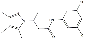 N-(3,5-dichlorophenyl)-3-(3,4,5-trimethyl-1H-pyrazol-1-yl)butanamide,957507-12-9,结构式