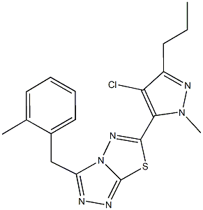 957507-33-4 6-(4-chloro-1-methyl-3-propyl-1H-pyrazol-5-yl)-3-(2-methylbenzyl)[1,2,4]triazolo[3,4-b][1,3,4]thiadiazole