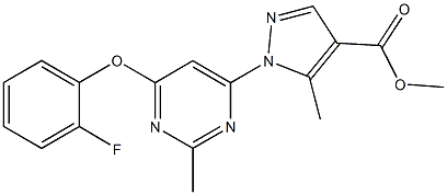 methyl 1-[6-(2-fluorophenoxy)-2-methyl-4-pyrimidinyl]-5-methyl-1H-pyrazole-4-carboxylate 结构式