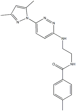 N-(2-{[6-(3,5-dimethyl-1H-pyrazol-1-yl)-3-pyridazinyl]amino}ethyl)-4-methylbenzamide Structure