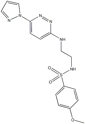 4-methoxy-N-(2-{[6-(1H-pyrazol-1-yl)-3-pyridazinyl]amino}ethyl)benzenesulfonamide Structure