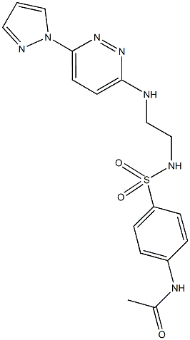 N-(4-{[(2-{[6-(1H-pyrazol-1-yl)-3-pyridazinyl]amino}ethyl)amino]sulfonyl}phenyl)acetamide 化学構造式