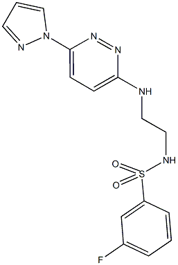 957508-19-9 3-fluoro-N-(2-{[6-(1H-pyrazol-1-yl)-3-pyridazinyl]amino}ethyl)benzenesulfonamide