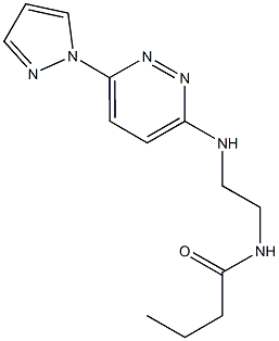 N-(2-{[6-(1H-pyrazol-1-yl)-3-pyridazinyl]amino}ethyl)butanamide Structure