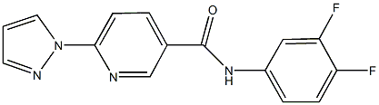 N-(3,4-difluorophenyl)-6-(1H-pyrazol-1-yl)nicotinamide Struktur