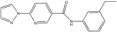 N-(3-ethylphenyl)-6-(1H-pyrazol-1-yl)nicotinamide 化学構造式