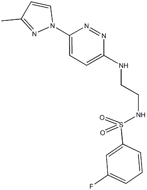 3-fluoro-N-(2-{[6-(3-methyl-1H-pyrazol-1-yl)-3-pyridazinyl]amino}ethyl)benzenesulfonamide Structure