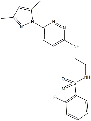 N-(2-{[6-(3,5-dimethyl-1H-pyrazol-1-yl)-3-pyridazinyl]amino}ethyl)-2-fluorobenzenesulfonamide Structure