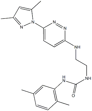 N-(2,5-dimethylphenyl)-N'-(2-{[6-(3,5-dimethyl-1H-pyrazol-1-yl)-3-pyridazinyl]amino}ethyl)urea 结构式