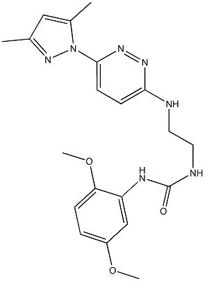 N-(2,5-dimethoxyphenyl)-N'-(2-{[6-(3,5-dimethyl-1H-pyrazol-1-yl)-3-pyridazinyl]amino}ethyl)urea 化学構造式