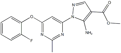 methyl 5-amino-1-[6-(2-fluorophenoxy)-2-methyl-4-pyrimidinyl]-1H-pyrazole-4-carboxylate,957510-34-8,结构式