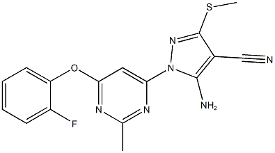 5-amino-1-[6-(2-fluorophenoxy)-2-methyl-4-pyrimidinyl]-3-(methylsulfanyl)-1H-pyrazole-4-carbonitrile,957510-37-1,结构式