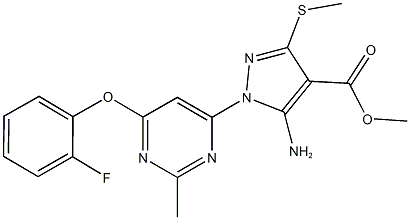 methyl 5-amino-1-[6-(2-fluorophenoxy)-2-methyl-4-pyrimidinyl]-3-(methylsulfanyl)-1H-pyrazole-4-carboxylate Structure