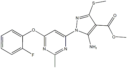 methyl 5-amino-1-[6-(2-fluorophenoxy)-2-methyl-4-pyrimidinyl]-3-(methylsulfanyl)-1H-pyrazole-4-carboxylate|