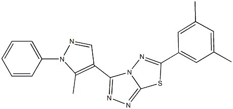 6-(3,5-dimethylphenyl)-3-(5-methyl-1-phenyl-1H-pyrazol-4-yl)[1,2,4]triazolo[3,4-b][1,3,4]thiadiazole|