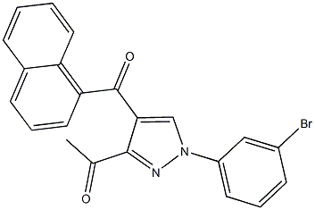1-[1-(3-bromophenyl)-4-(1-naphthoyl)-1H-pyrazol-3-yl]ethanone 化学構造式