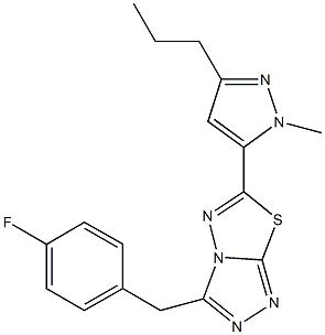 3-(4-fluorobenzyl)-6-(1-methyl-3-propyl-1H-pyrazol-5-yl)[1,2,4]triazolo[3,4-b][1,3,4]thiadiazole,957511-30-7,结构式
