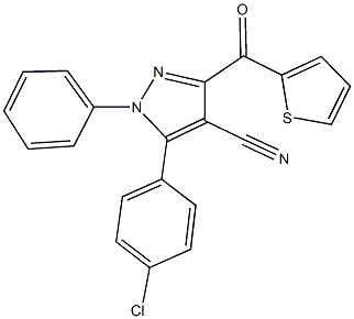 5-(4-chlorophenyl)-1-phenyl-3-(2-thienylcarbonyl)-1H-pyrazole-4-carbonitrile 结构式