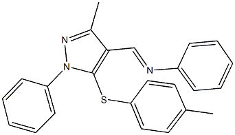 N-({3-methyl-5-[(4-methylphenyl)sulfanyl]-1-phenyl-1H-pyrazol-4-yl}methylene)-N-phenylamine 化学構造式