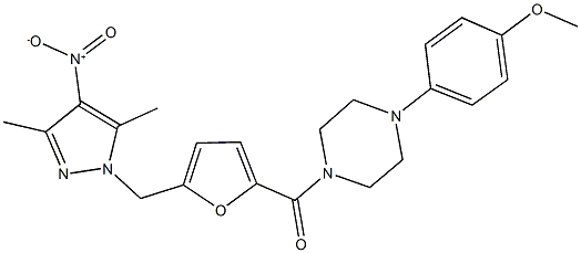 1-[5-({4-nitro-3,5-dimethyl-1H-pyrazol-1-yl}methyl)-2-furoyl]-4-(4-methoxyphenyl)piperazine Structure