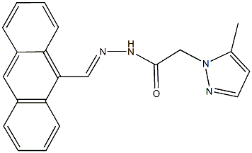 N'-(9-anthrylmethylene)-2-(5-methyl-1H-pyrazol-1-yl)acetohydrazide Struktur