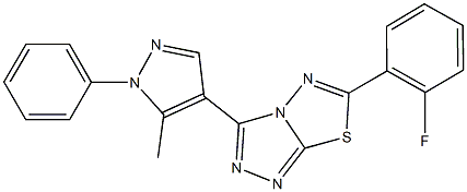 6-(2-fluorophenyl)-3-(5-methyl-1-phenyl-1H-pyrazol-4-yl)[1,2,4]triazolo[3,4-b][1,3,4]thiadiazole Structure